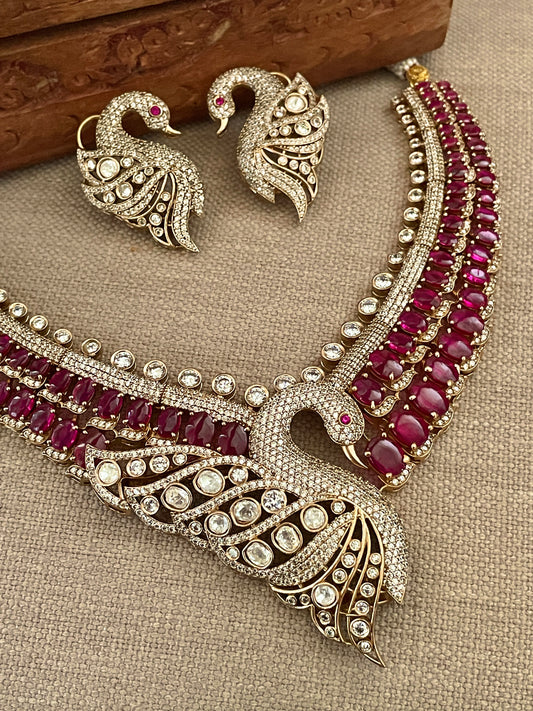 Mansha Ruby Necklace Set