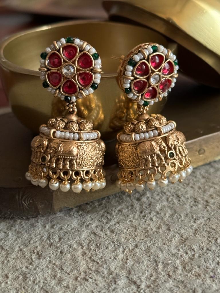 Royal Elephant Jhumki Earrings