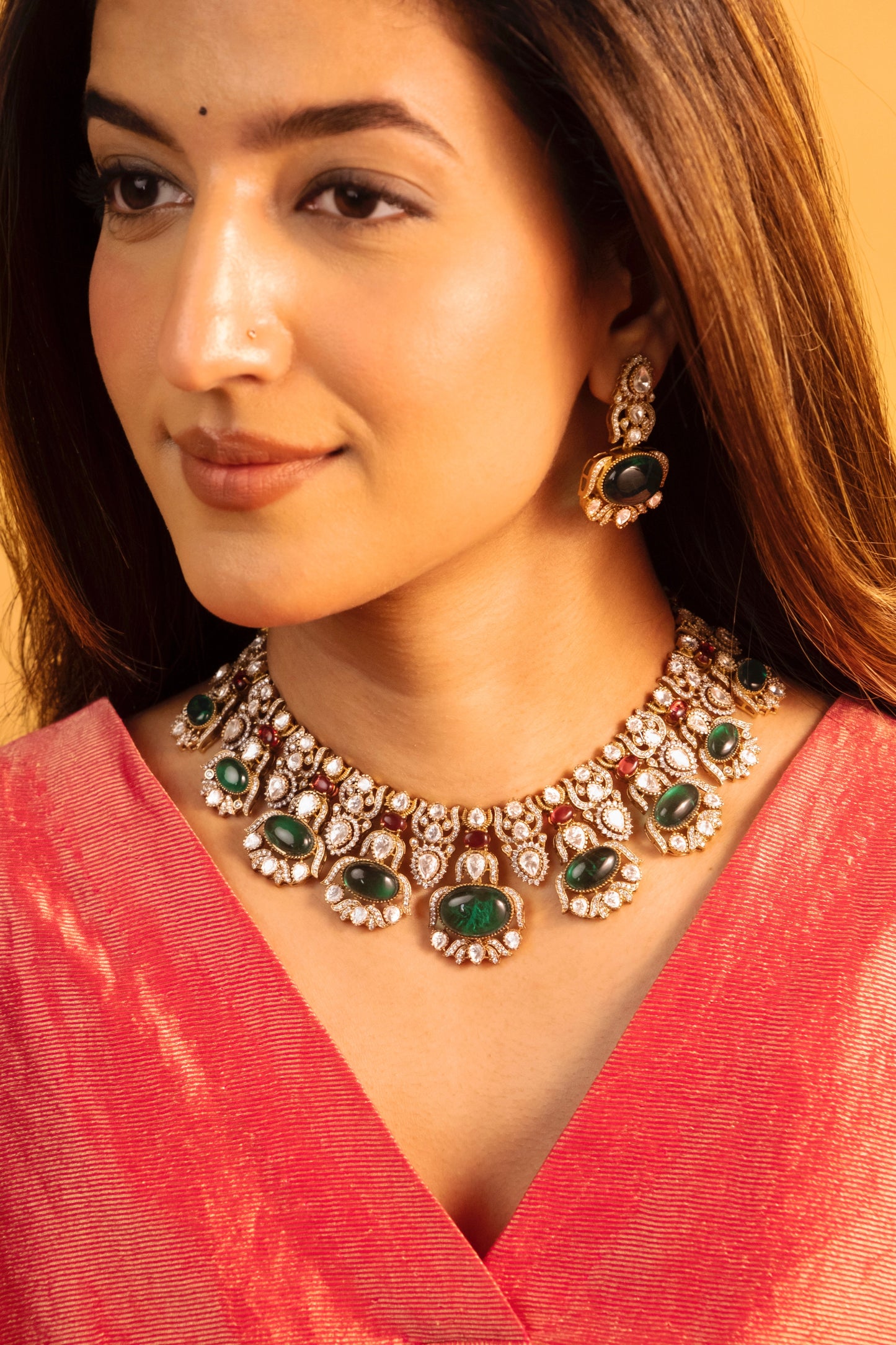 Pre-Order- Ayesha Emerald Necklace