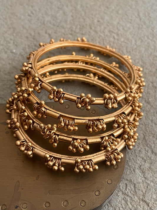 Saloni Gold Finish Ghungroo Bangles-Set of 4