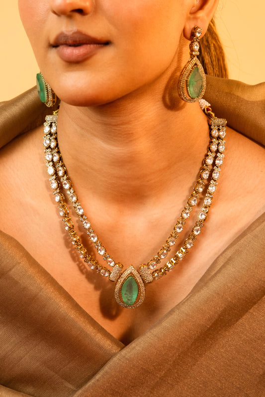 Rene Emerald Polki Necklace