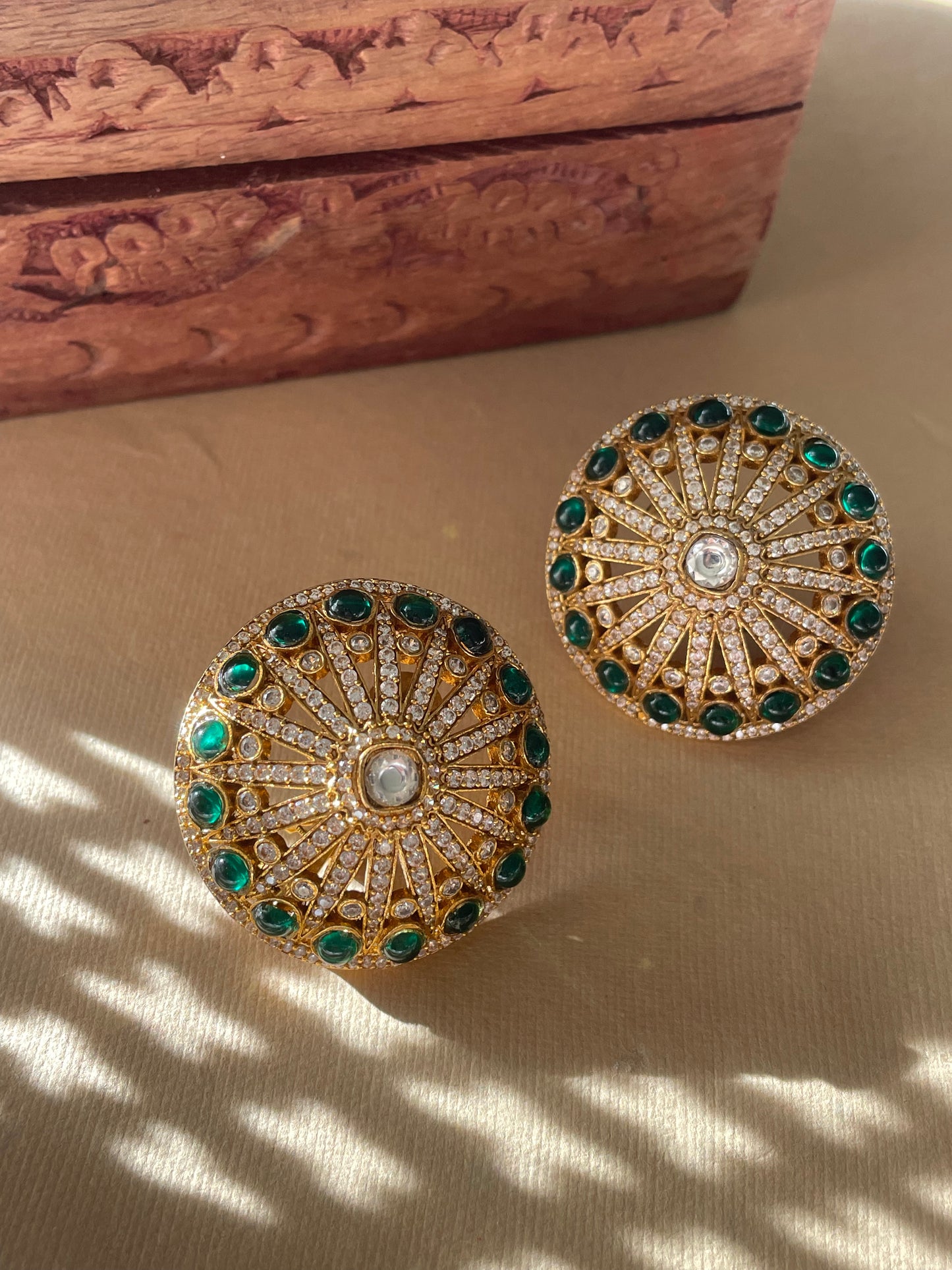 Large Polki Dome Earrings