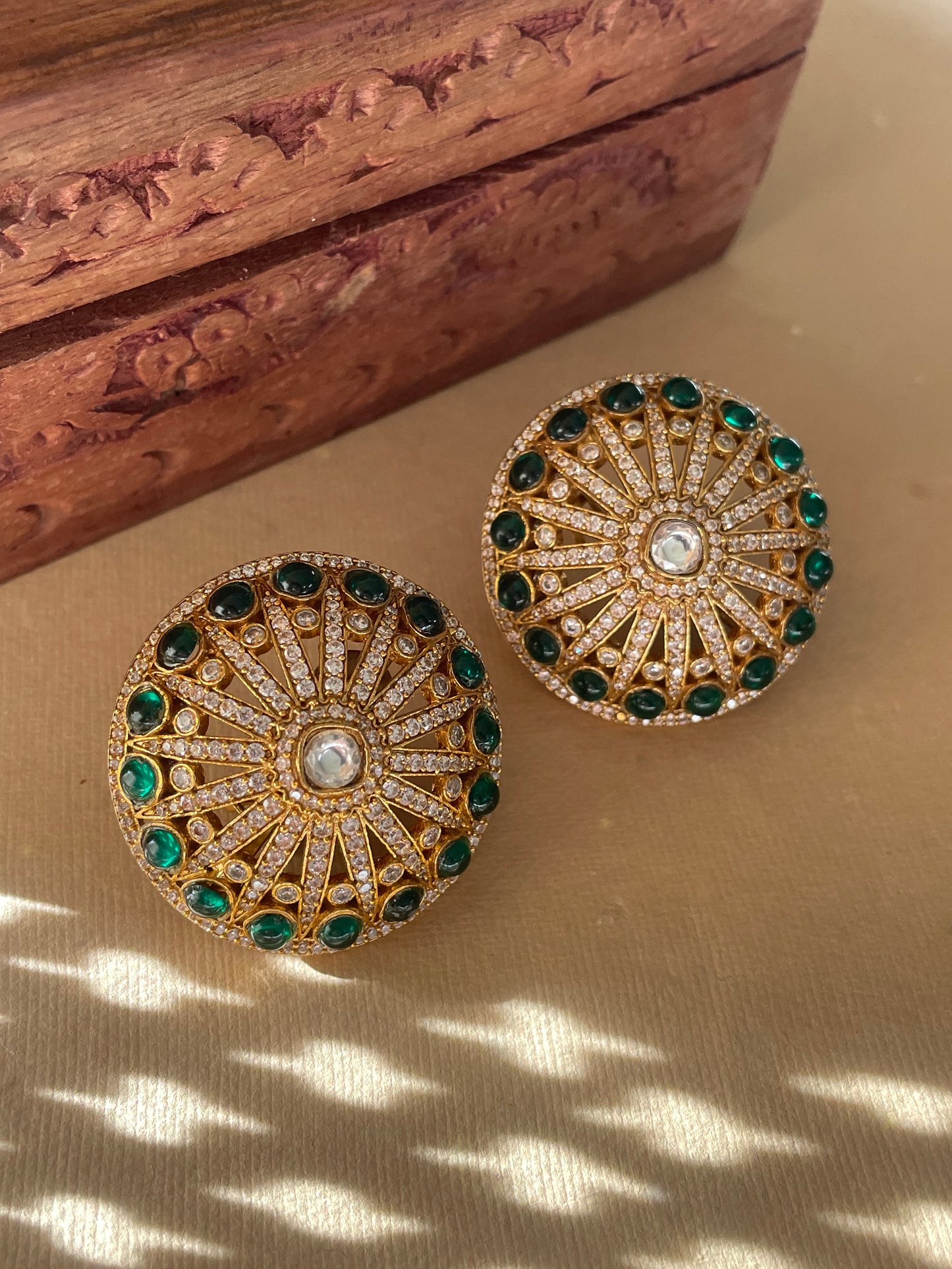 Large Polki Dome Earrings