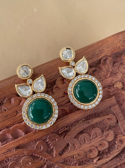 Small Emerald Dangler Earrings