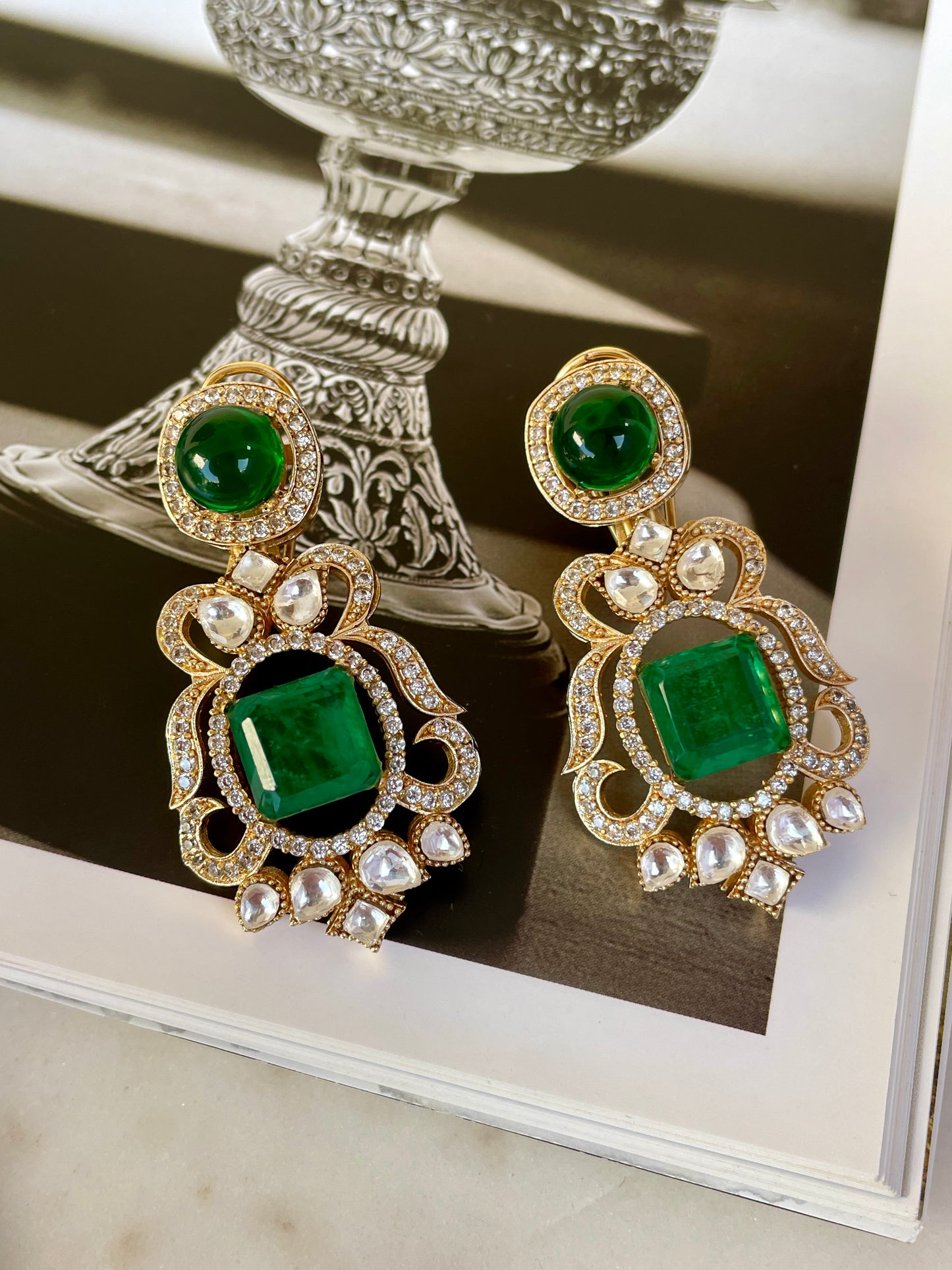 Pre Order- Yuvika Emerald Necklace Set