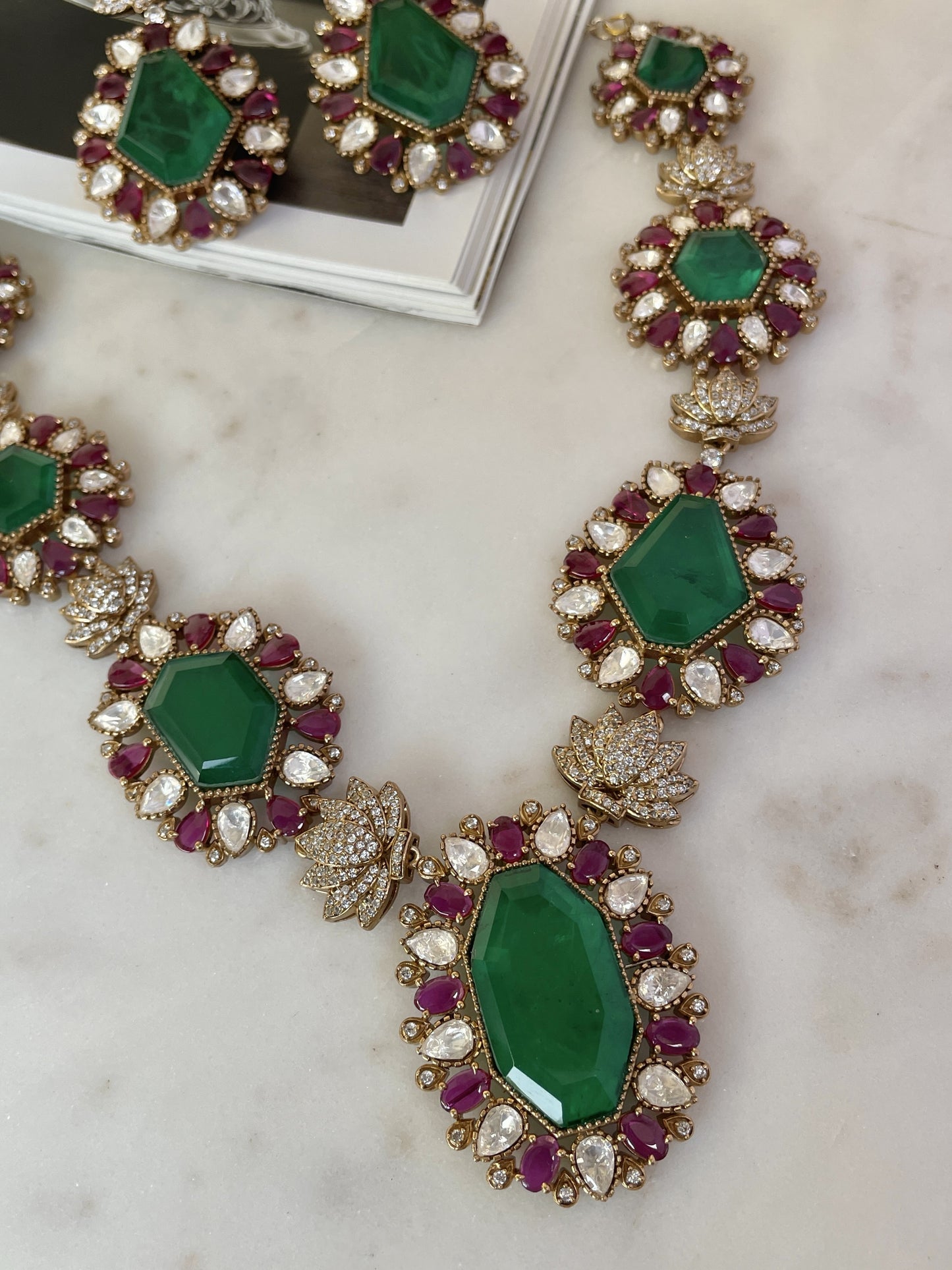 Pre Order- Prisha Emerald Necklace Set