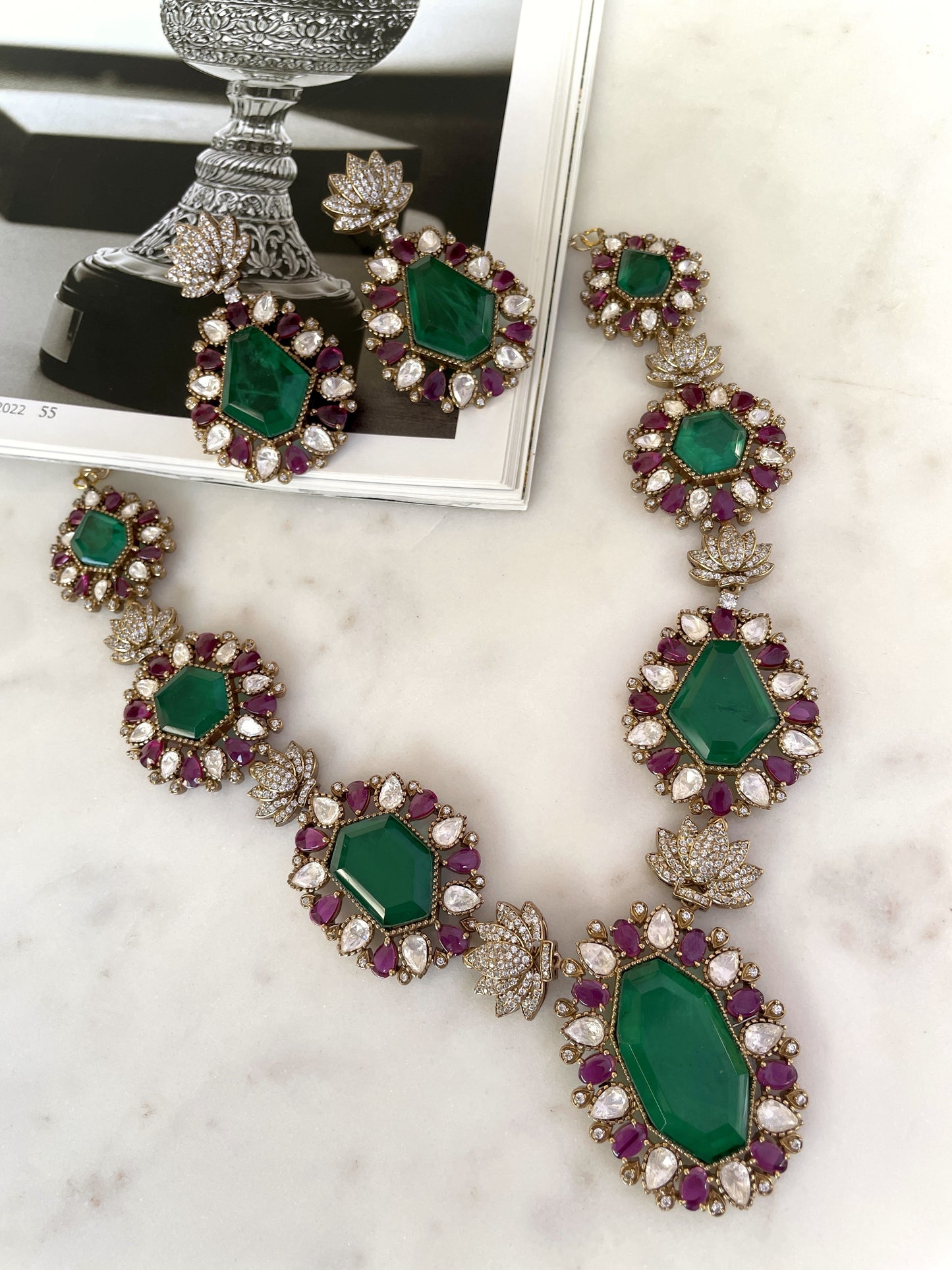 Pre Order- Prisha Emerald Necklace Set