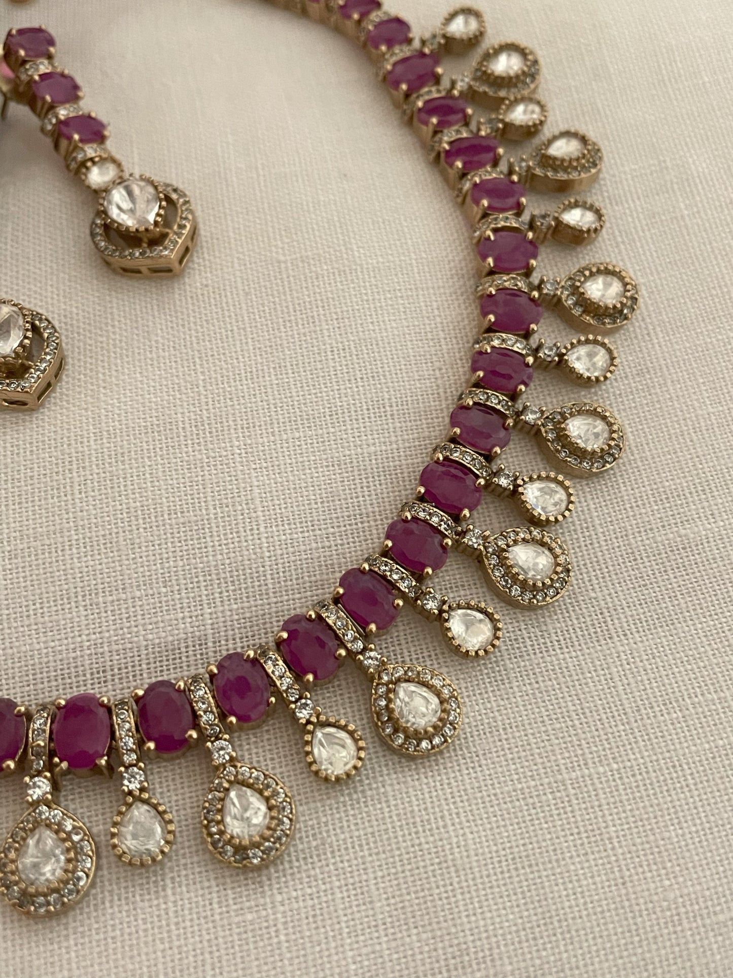 Latika Polki Ruby Necklace Set