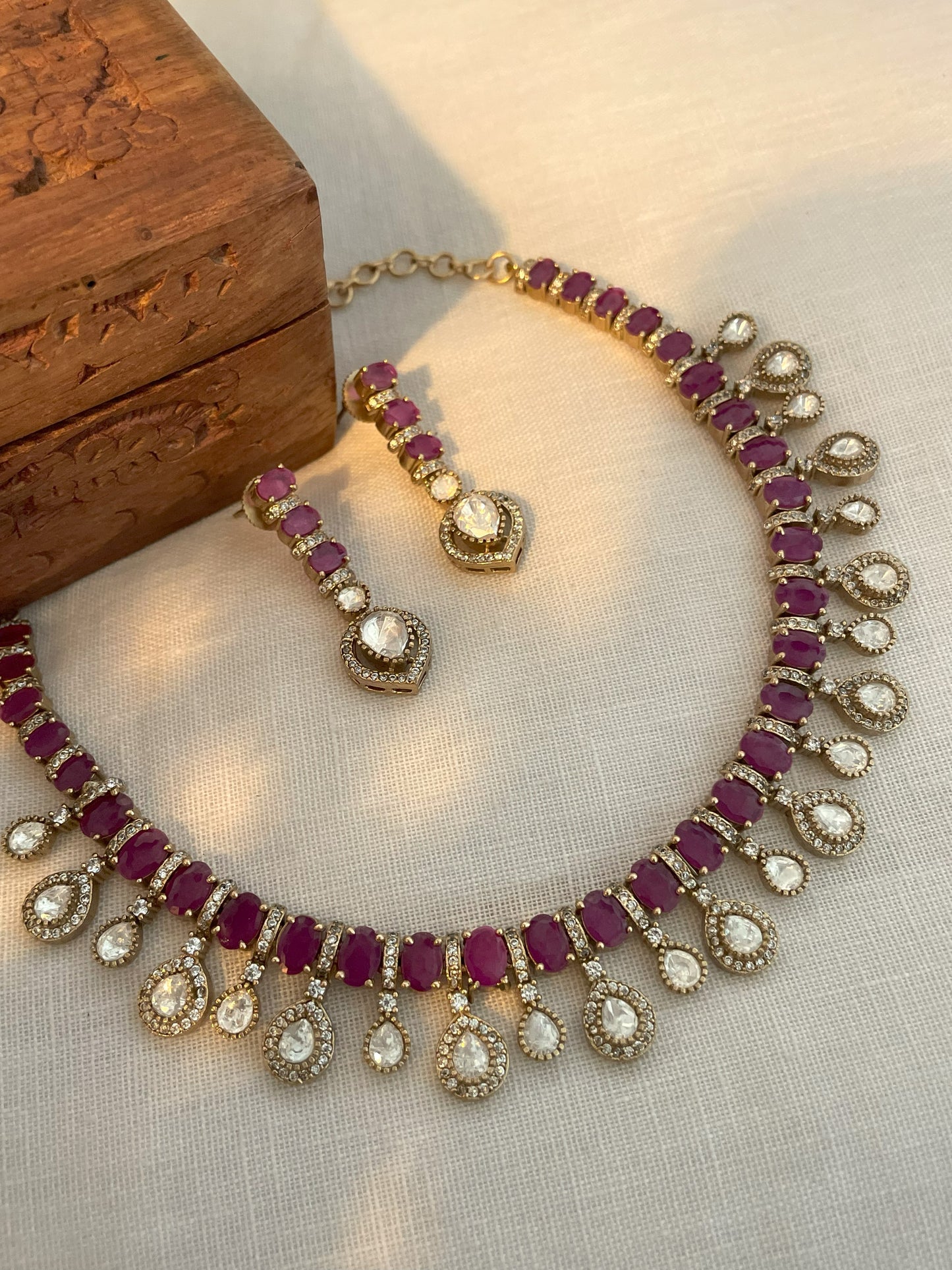 Latika Polki Ruby Necklace Set