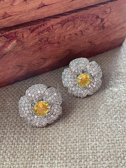 Supriya Floral Mini Zircon Earrings