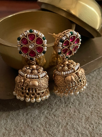 Royal Elephant Jhumki Earrings