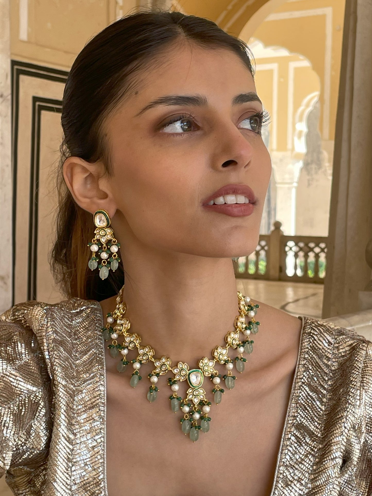 Anupam Emerald Necklace Set