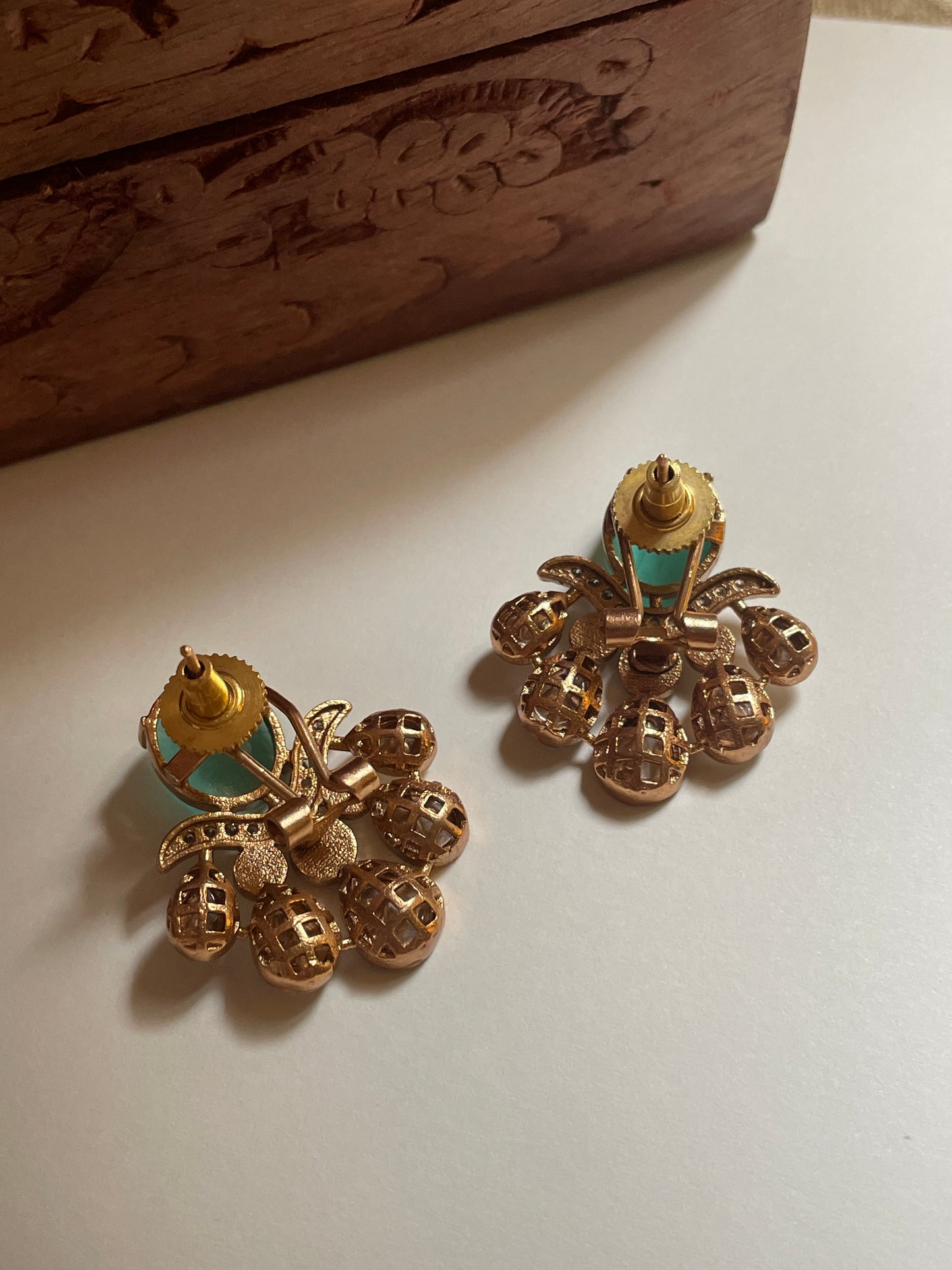 Ahana Emerald Polki Stud Earrings