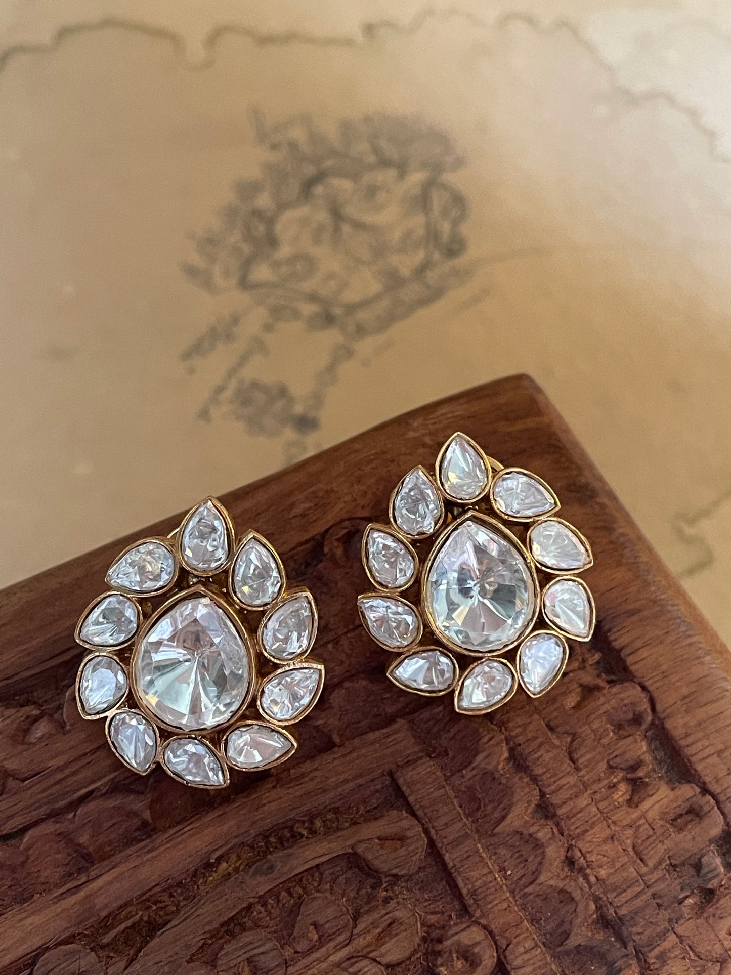 Anaya Polki Stud Earrings