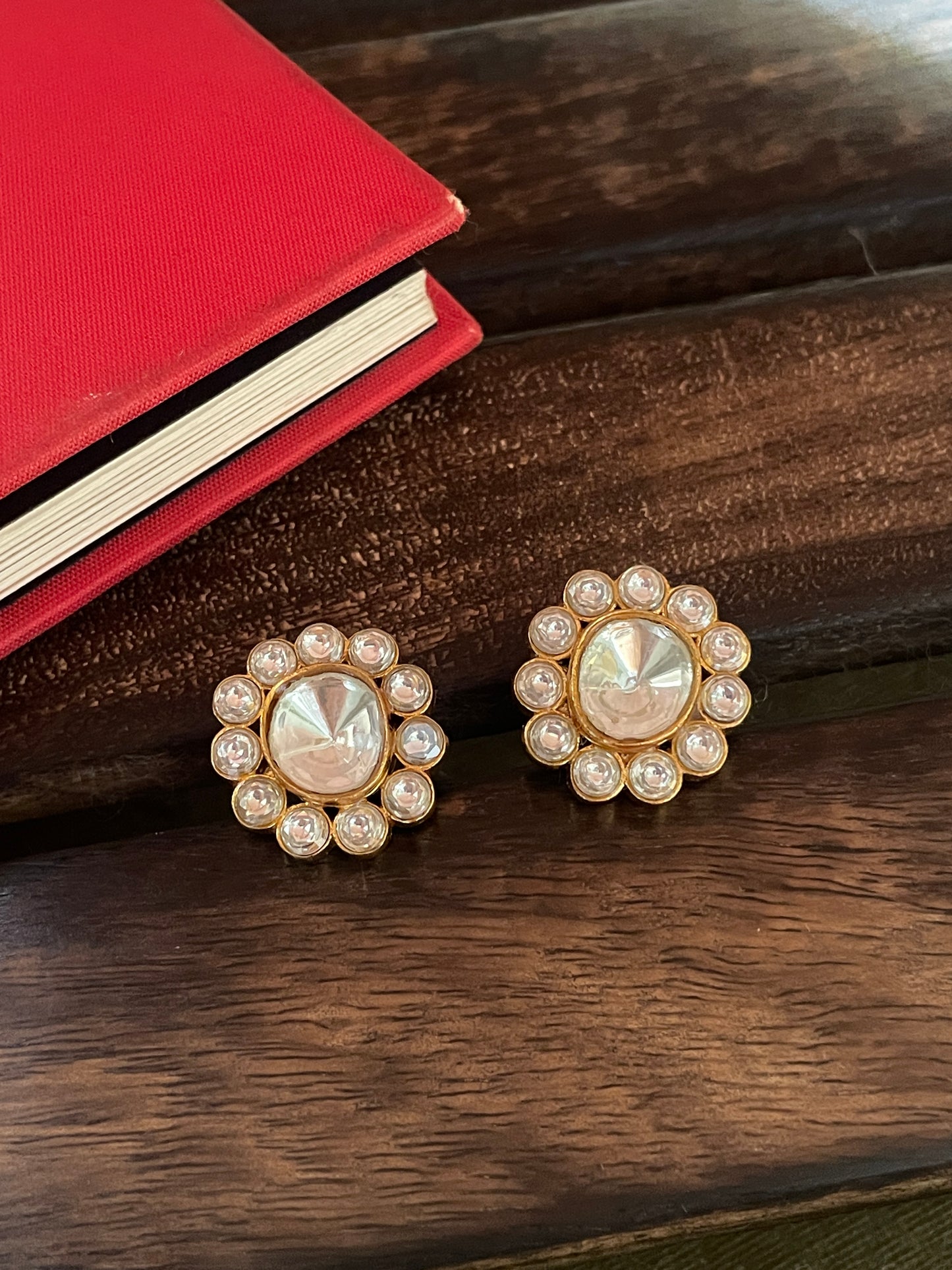 Reha Small Polki Stud Earrings