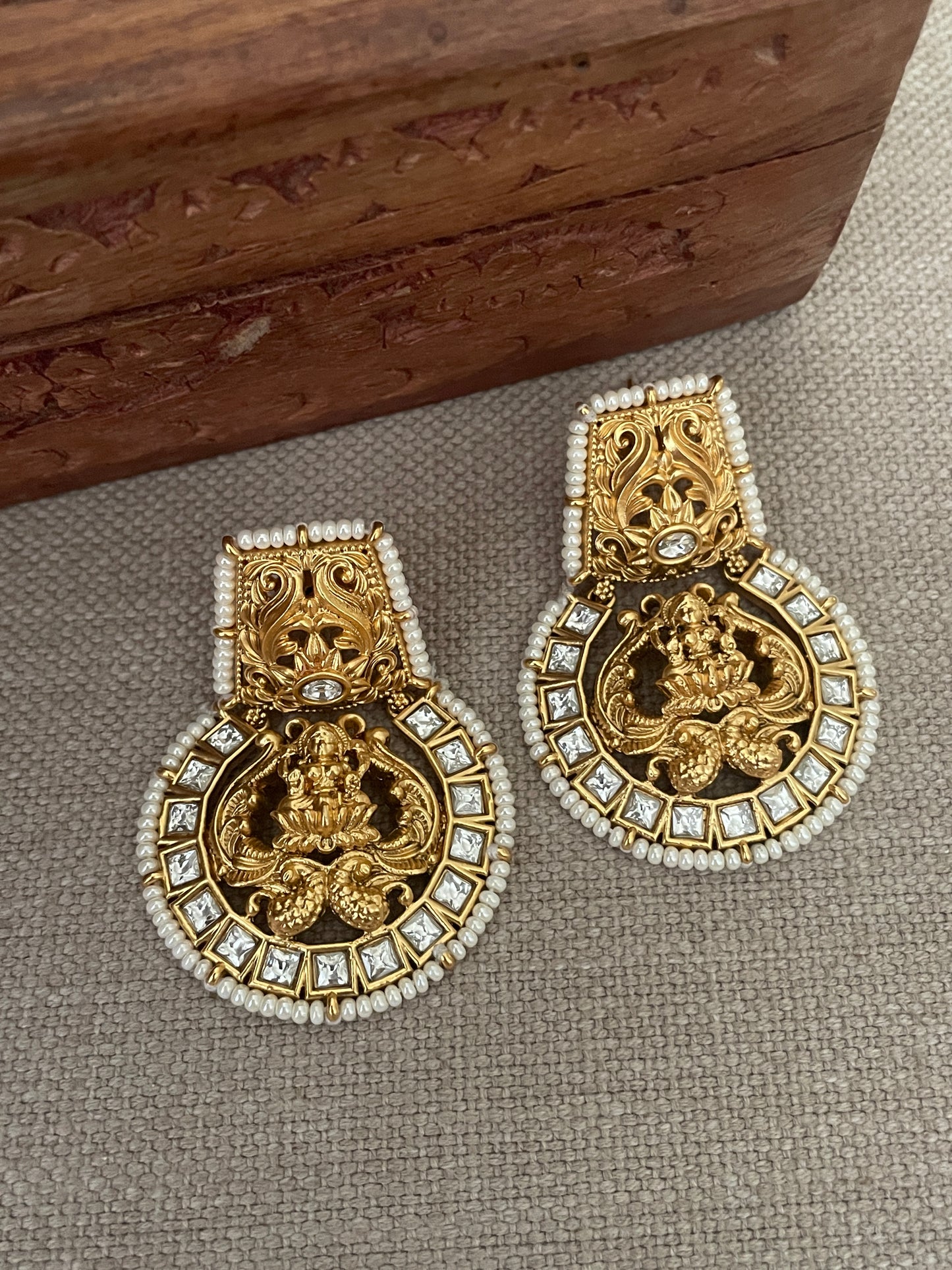 Ava Temple Polki Earrings