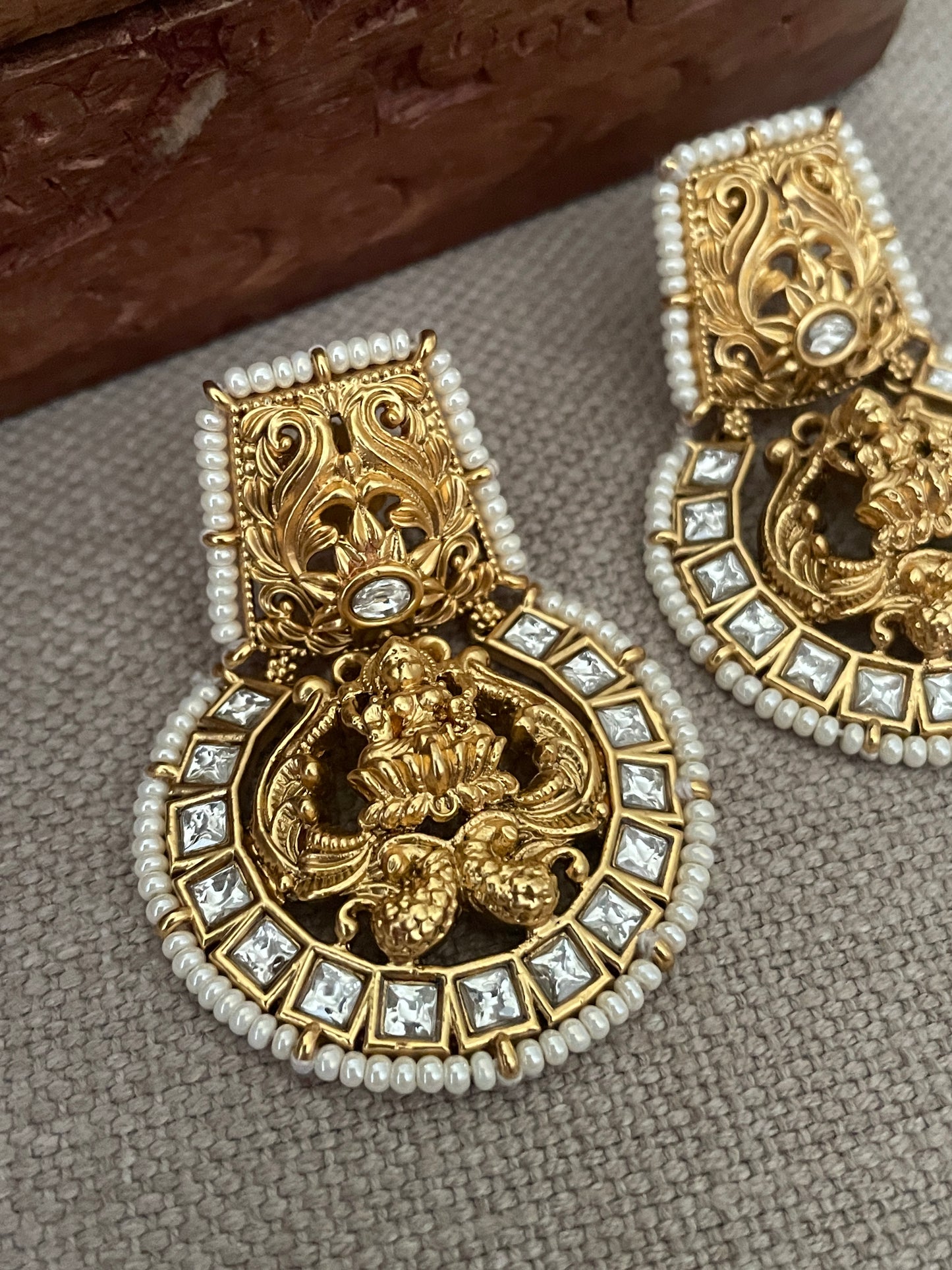 Ava Temple Polki Earrings