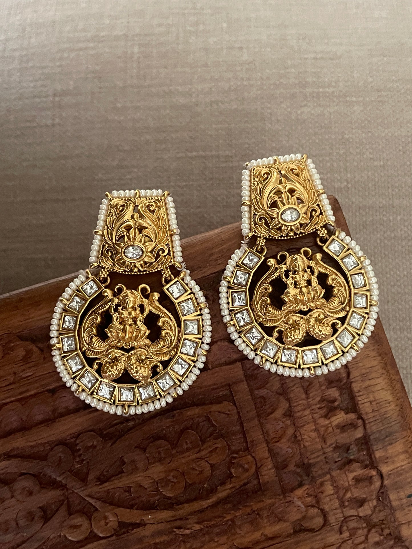 Ava Temple Polki Earrings