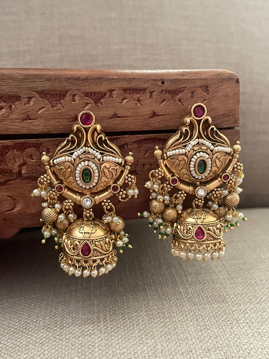 Nandhita Temple Jhumki Earrings