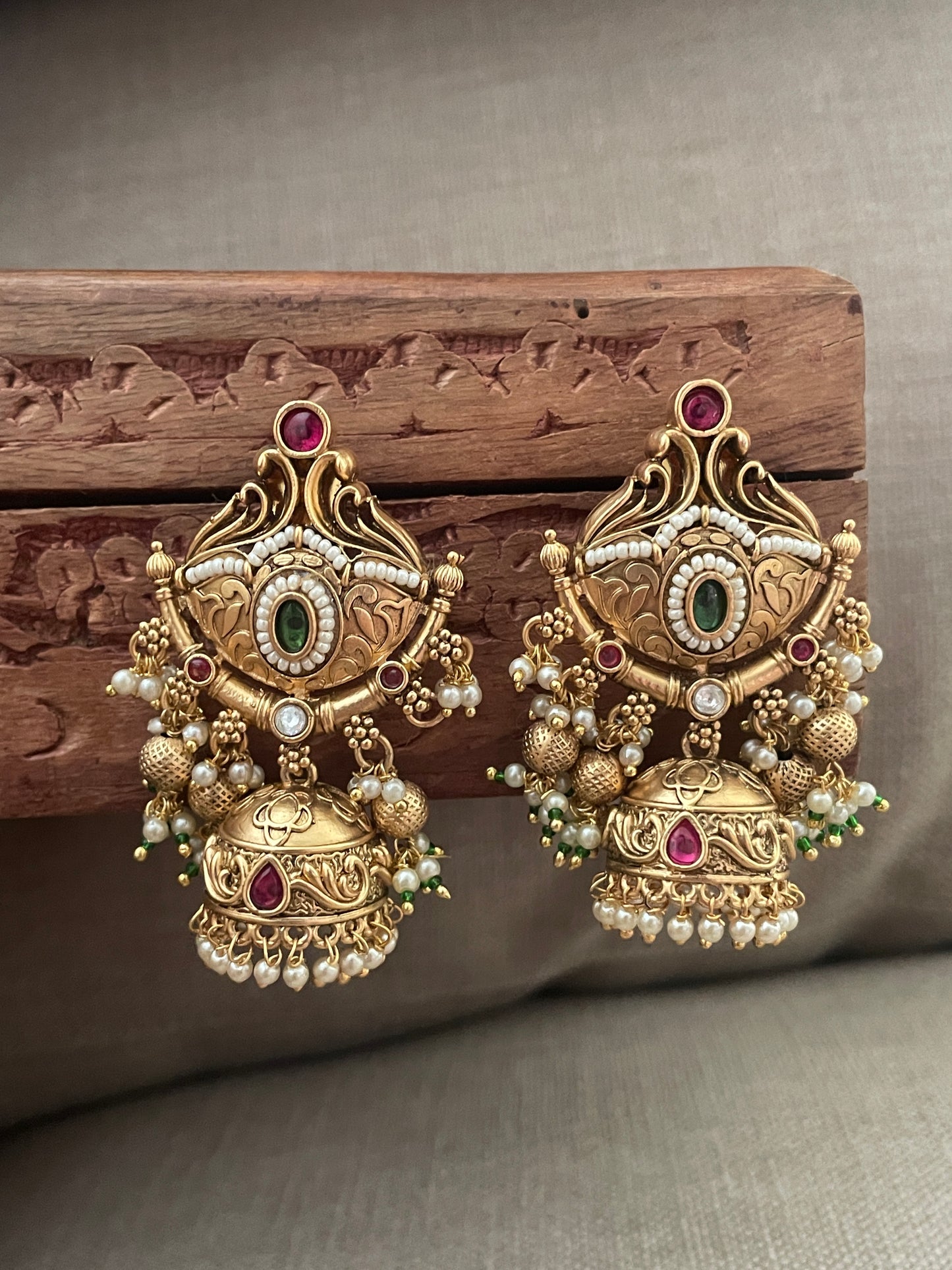 Nandhita Temple Jhumki Earrings