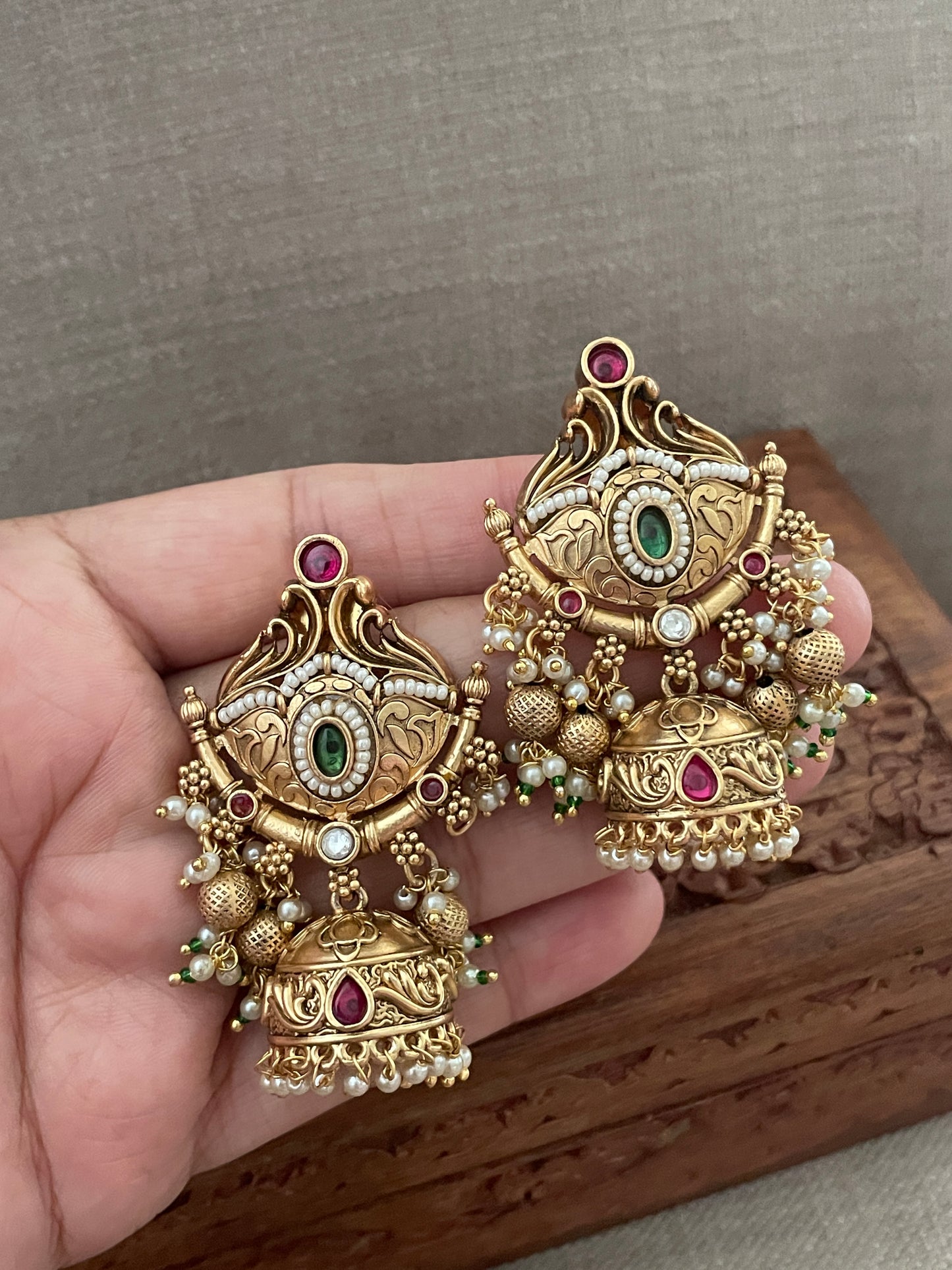 Nandhita Temple Jhumki Earrings