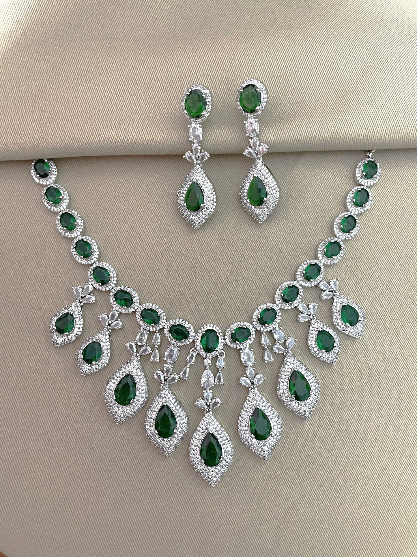 Elmer Emerald Zircon Necklace Set