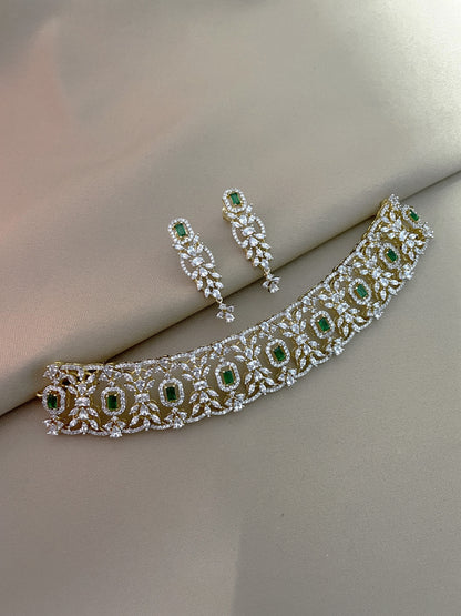 Regal Rania Gold Finish Choker Necklace Set