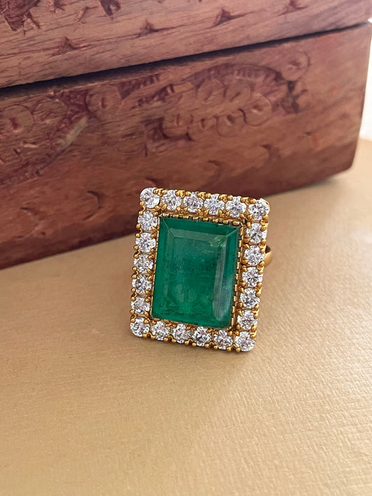 Diva - Emerald Doublet Adjustable Ring