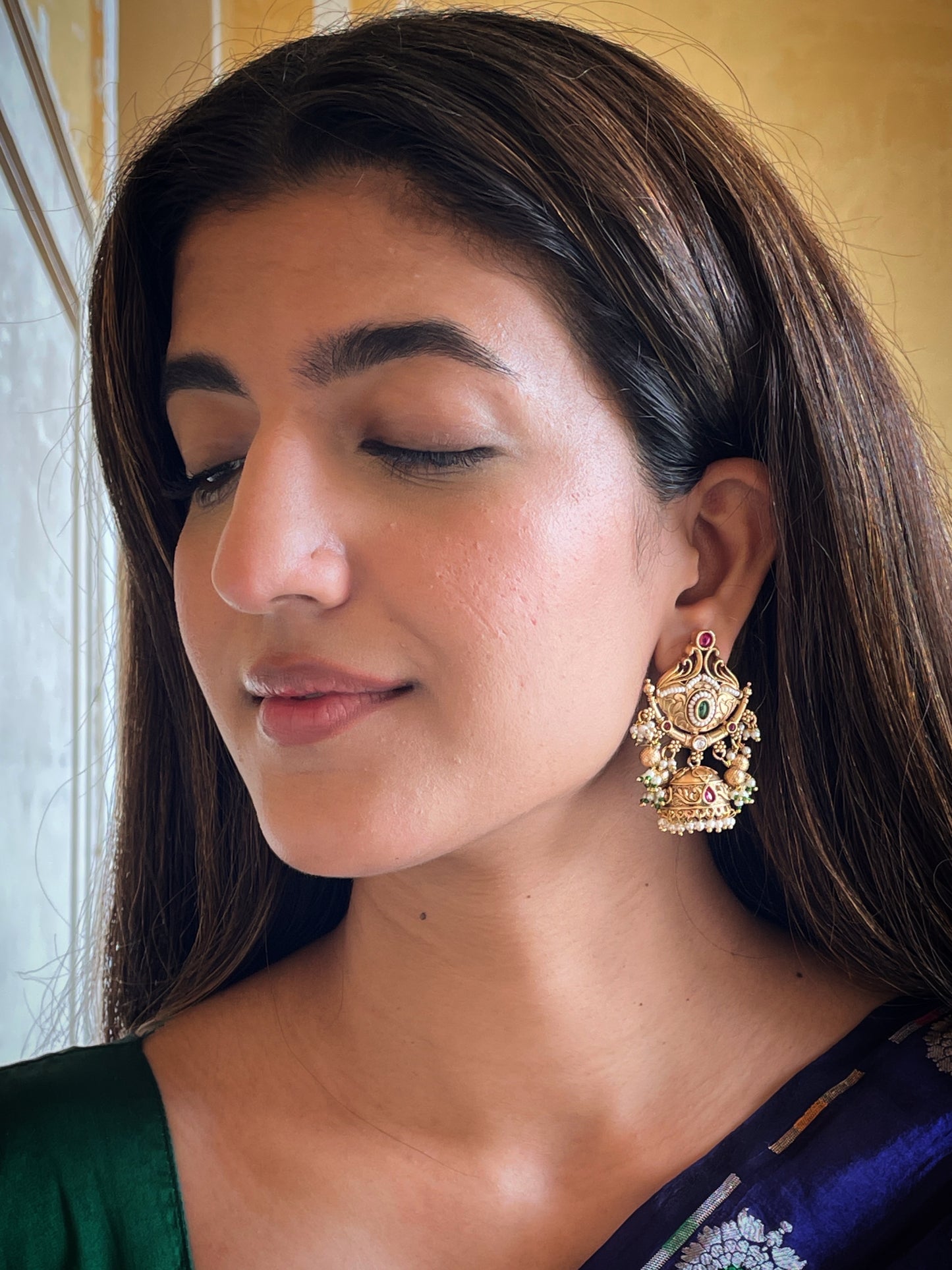 Nandhita Temple Jhumki Earrings