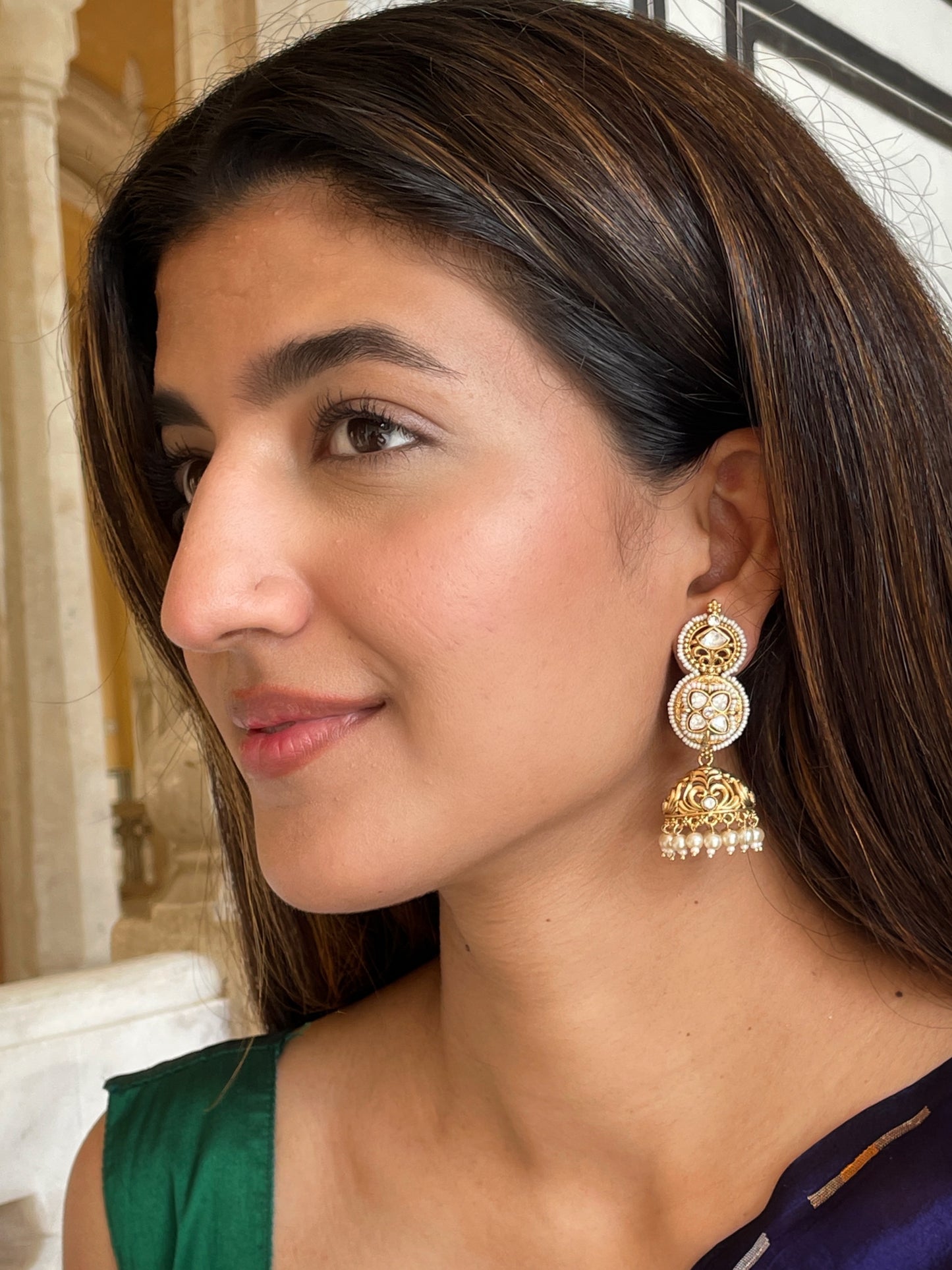 Chenab Antique Jhumki Earrings