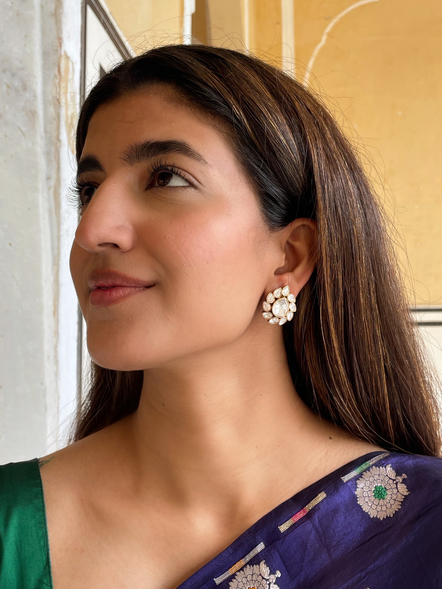 Anaya Polki Stud Earrings