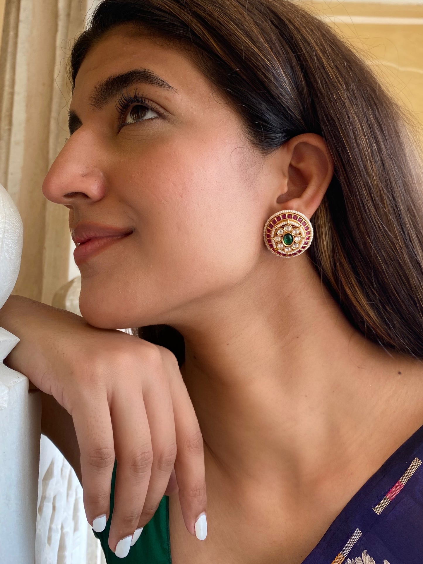 Gauri Polki Stud Earrings