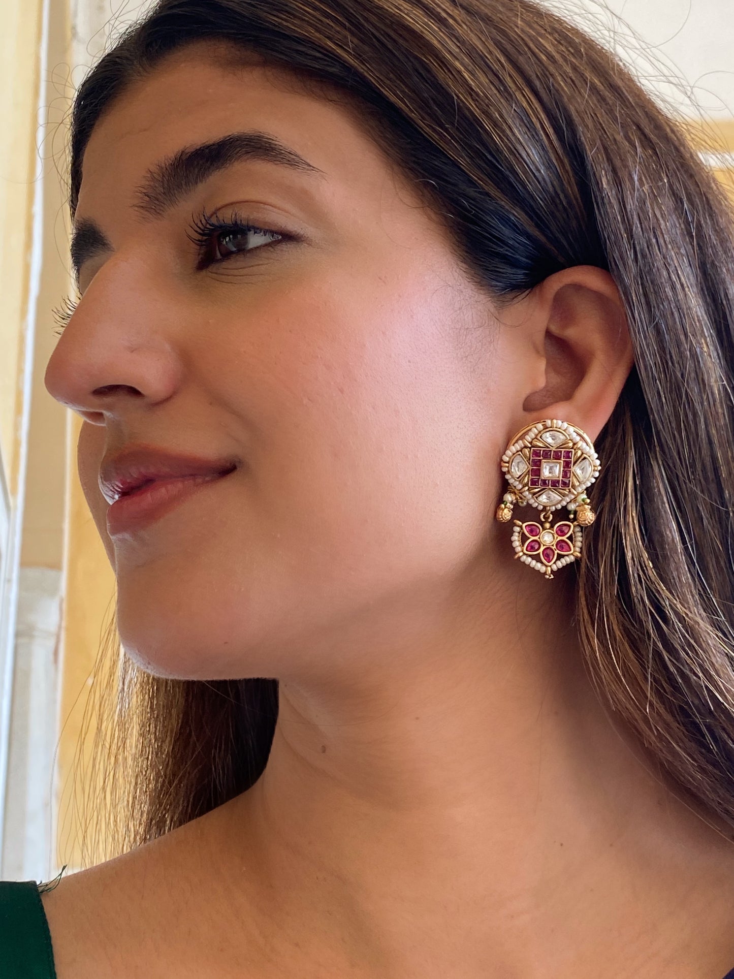 Syrah Antique Ruby Earrings