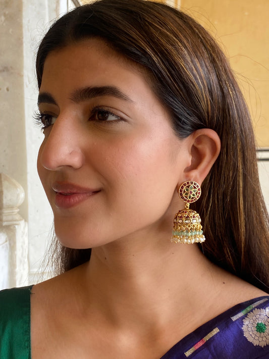 Brinda Polki Jhumki Earrings