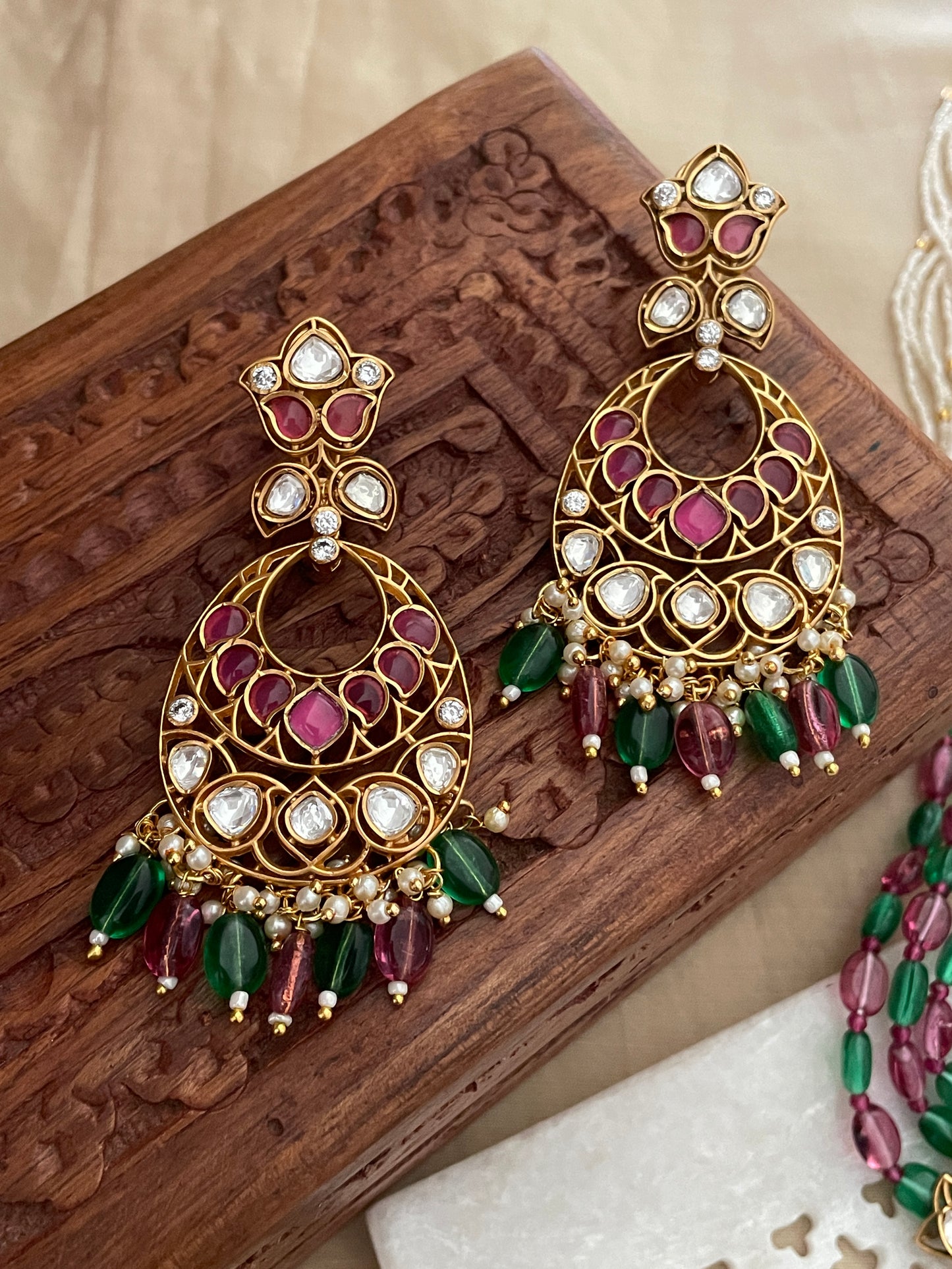 Sumitra Long Polki Necklace Set