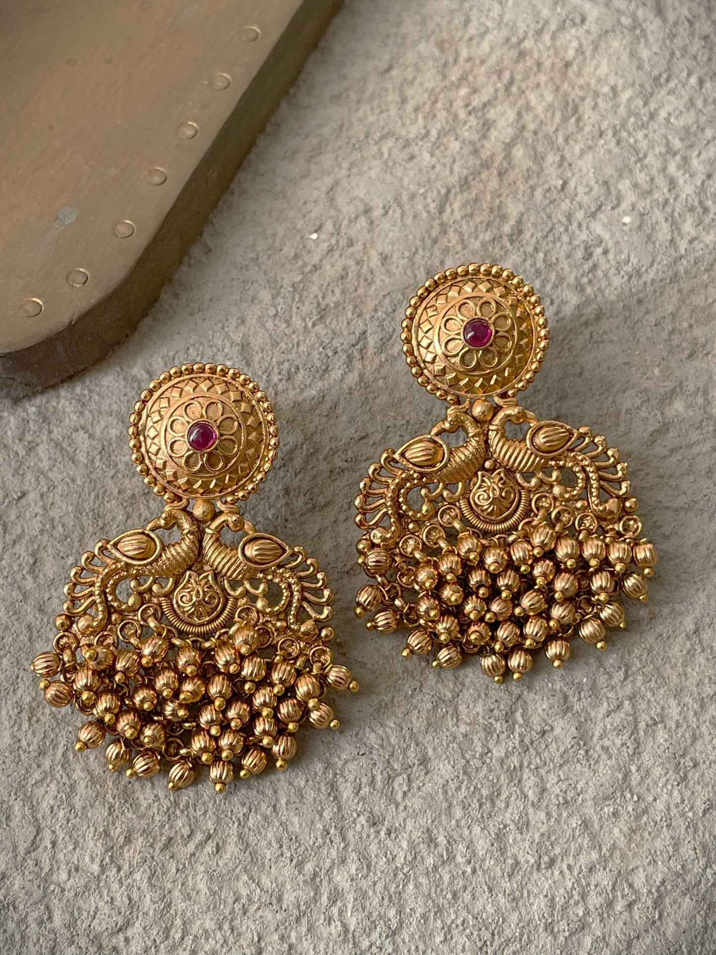 Saira Gold Finish Earrings