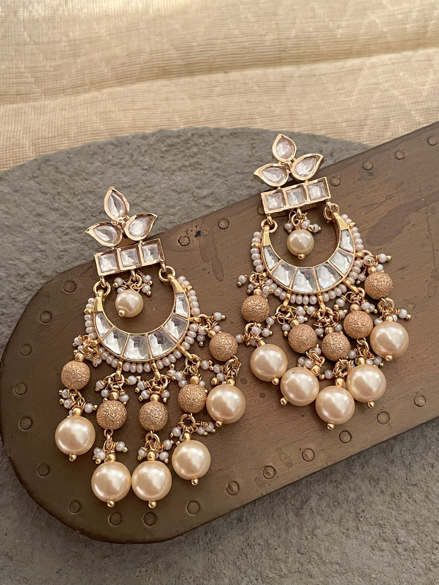 Zeina Polki Chaandbaali Earrings