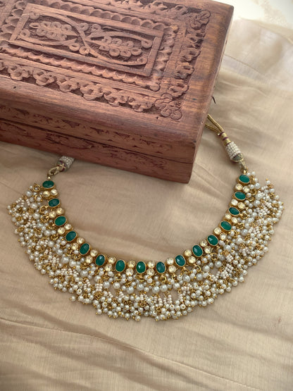 Bhavana Polki & Pearl Necklace- Necklace Only