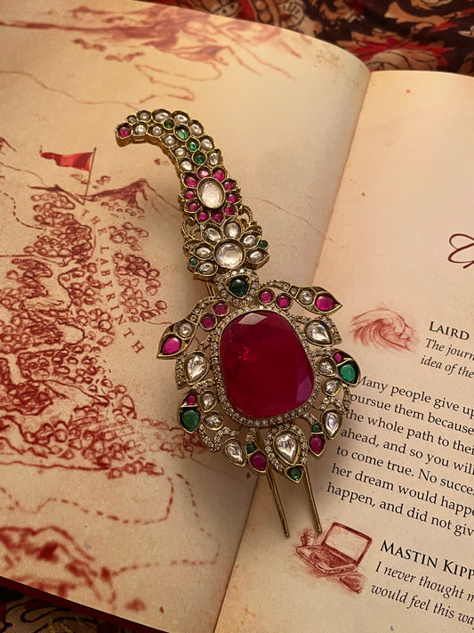 Sawai Ruby Polki Kalgi/Brooch