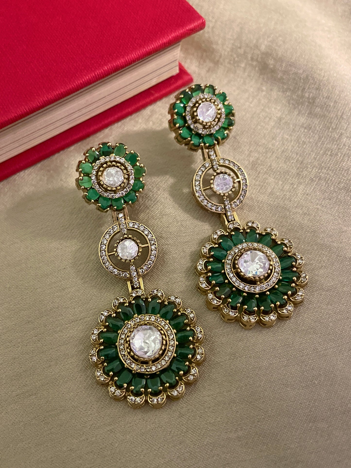 Jiva Emerald Polki Earrings