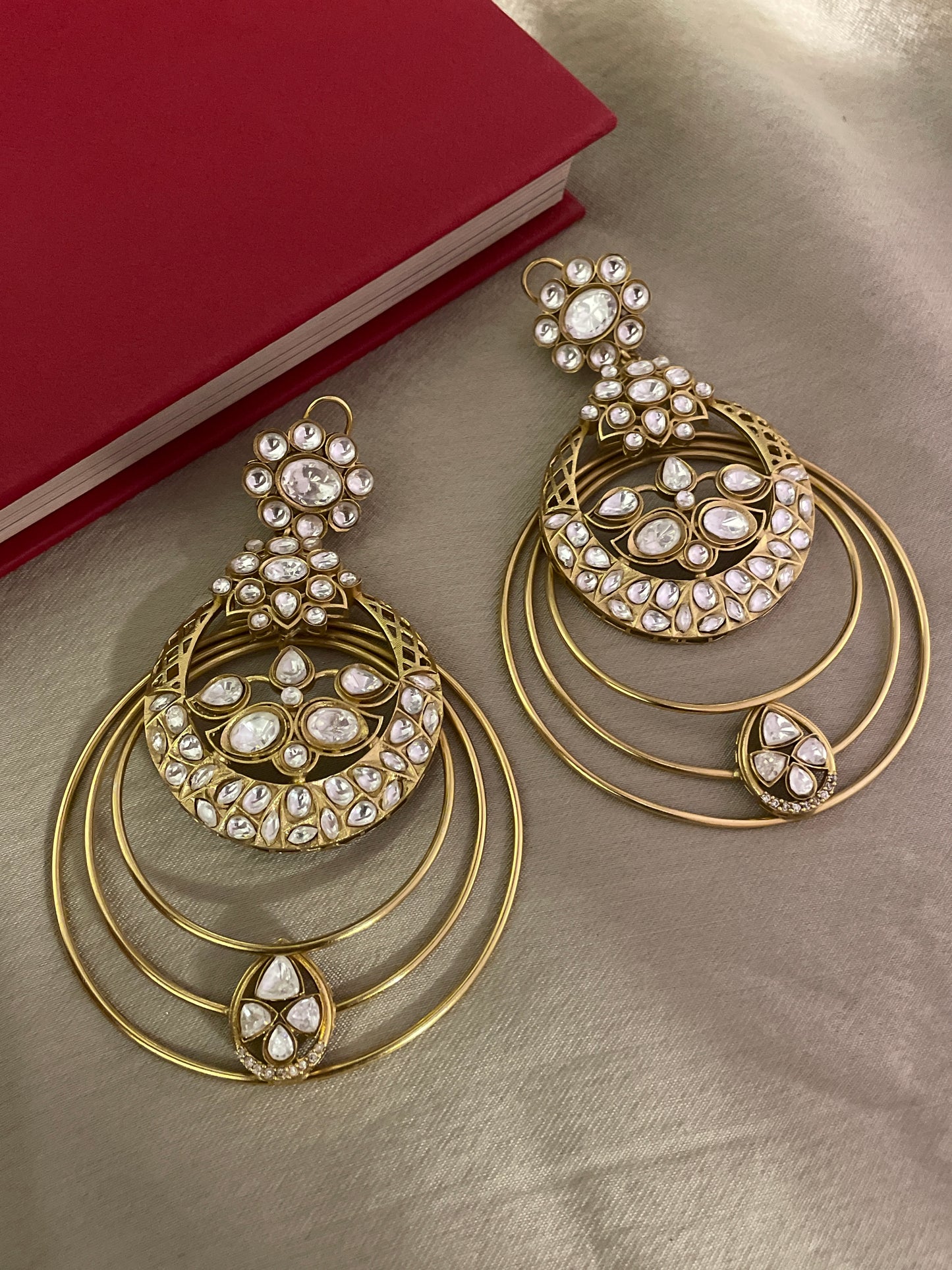 Kimi Large Polki Chaandbaali Earrings