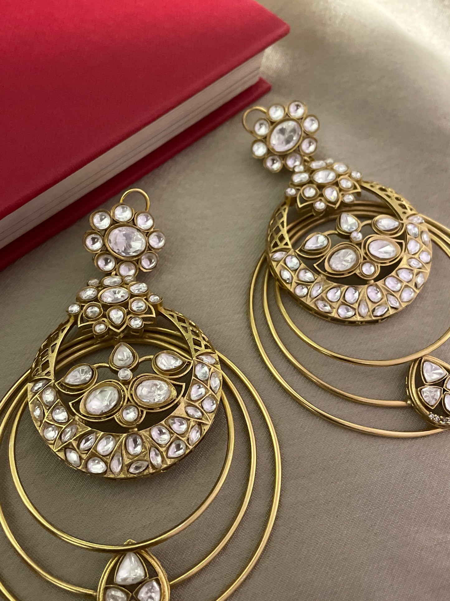 Kimi Large Polki Chaandbaali Earrings