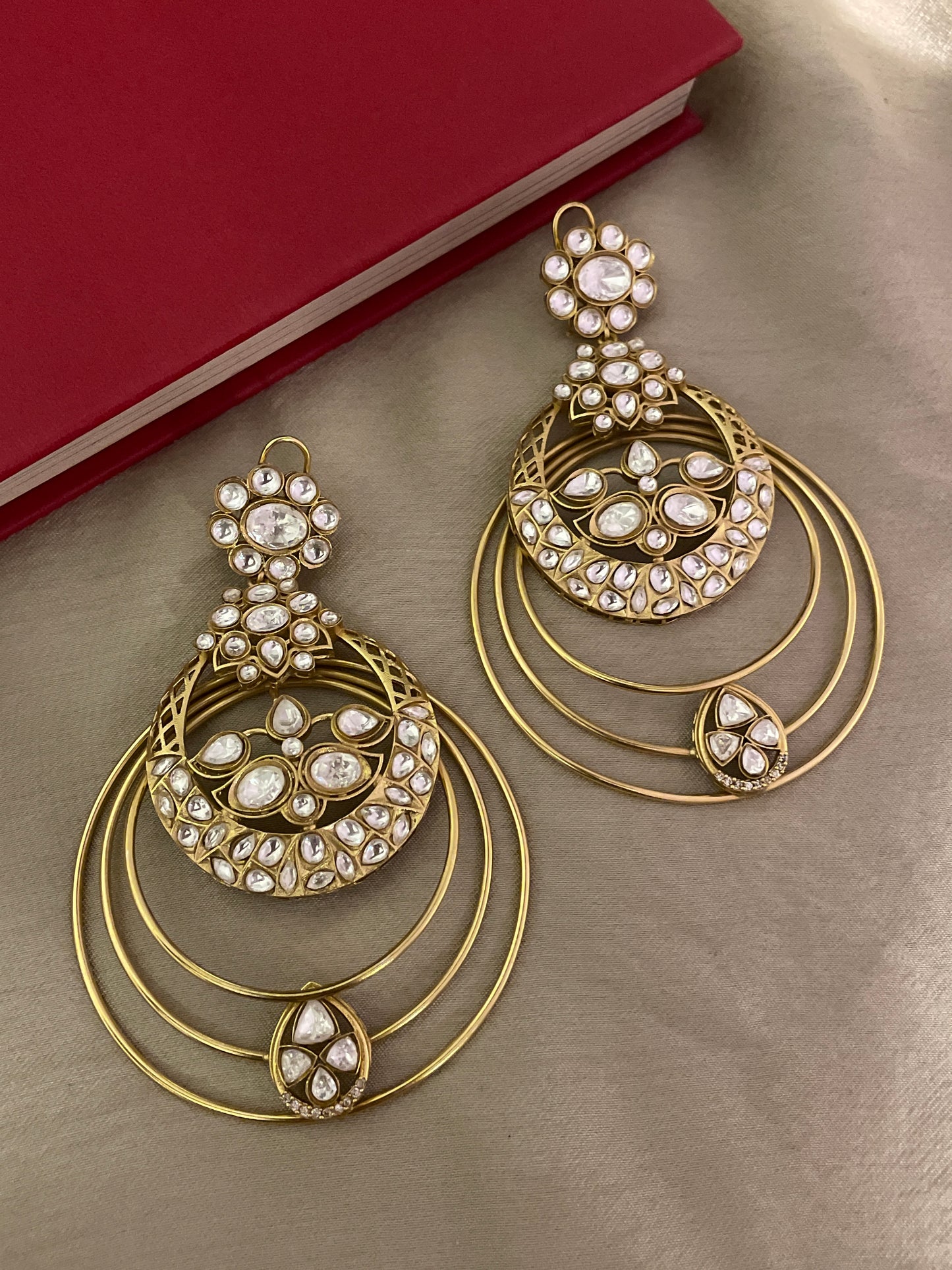 Kimi Large Polki Chaandbaali Earrings