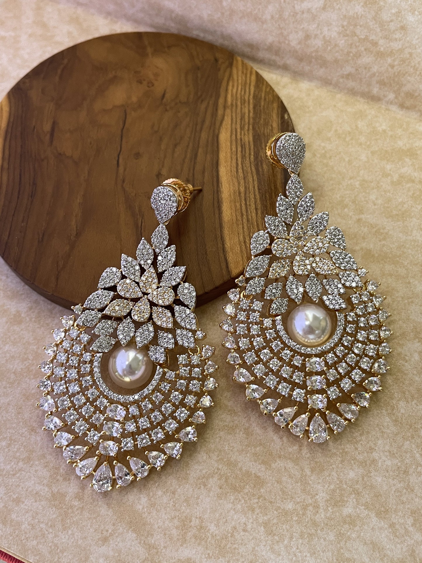 Vivian Floral Zircon Dangler Earrings