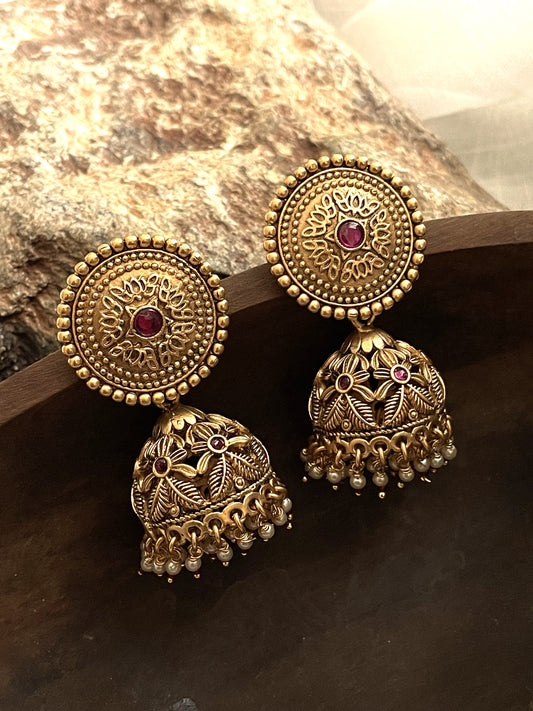 Samar Antique Jhumki Earrings