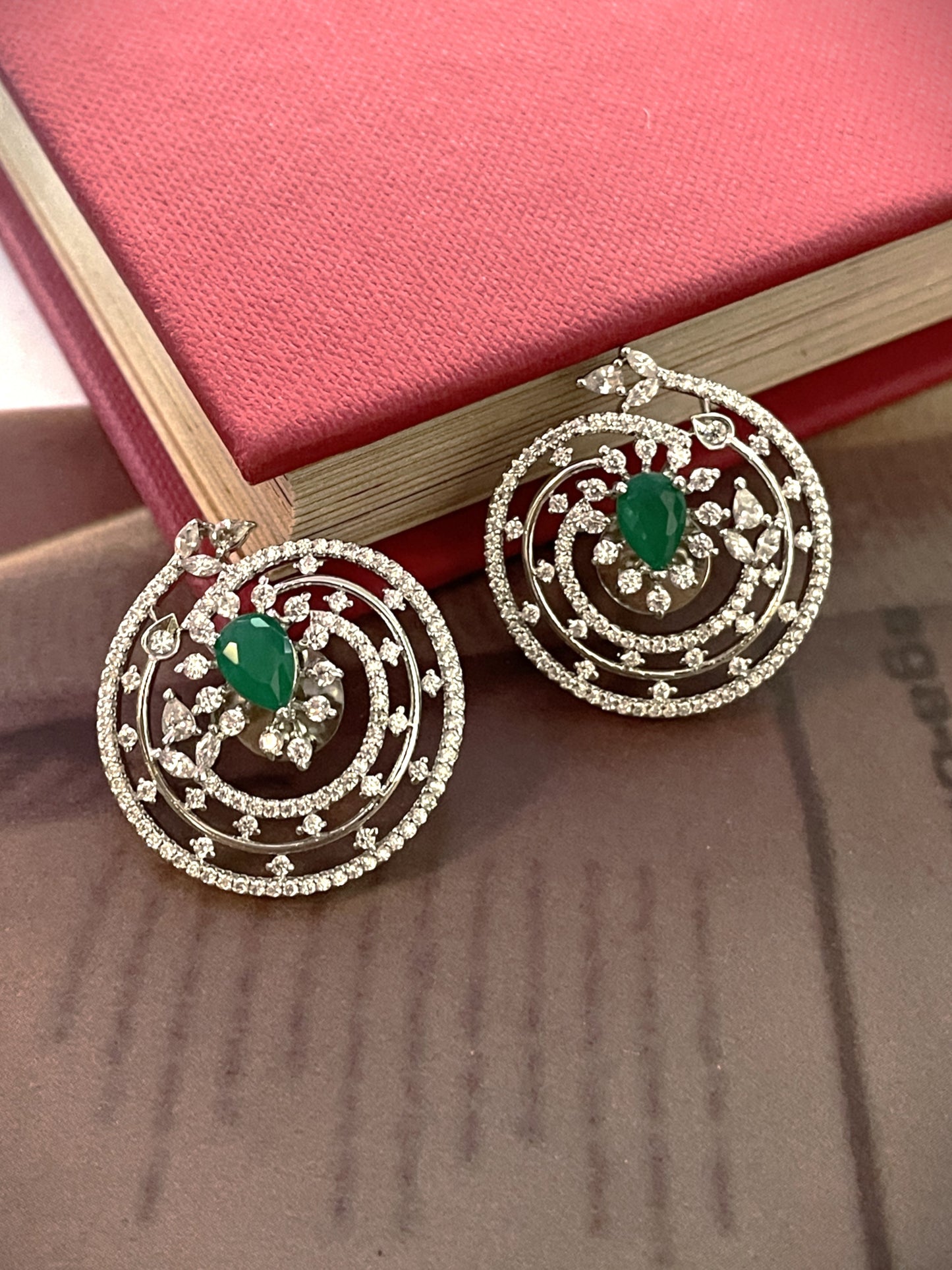 Karni Emerald Zircon Earrings