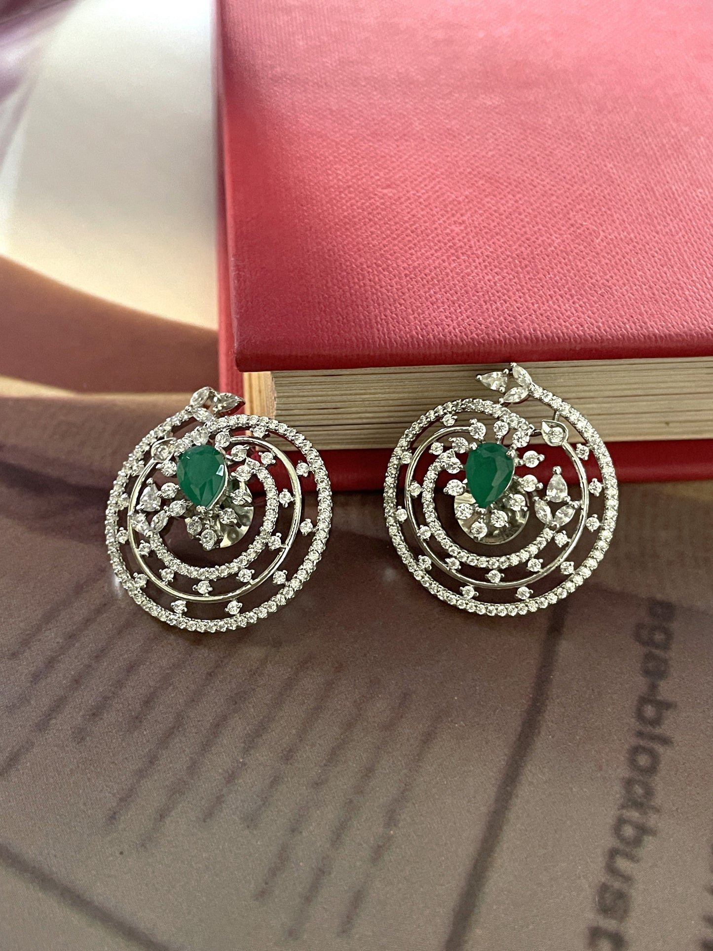 Karni Emerald Zircon Earrings