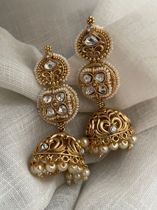 Chenab Antique Jhumki Earrings