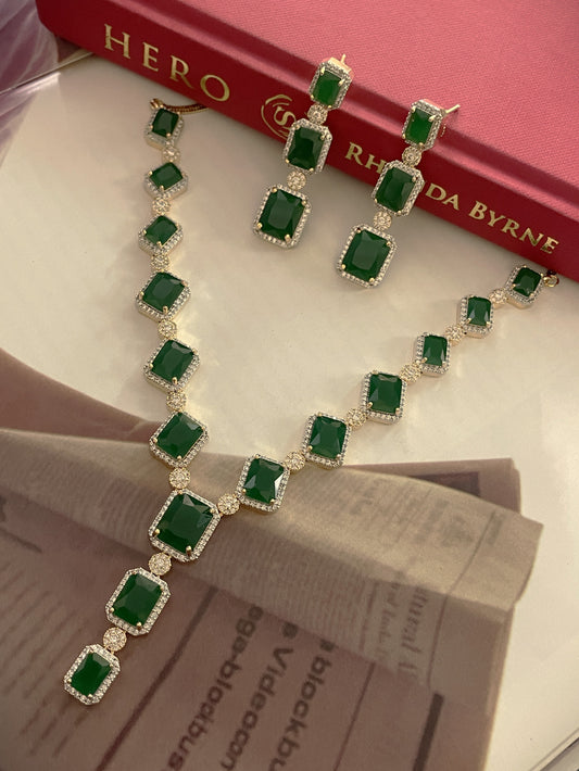 Veera Emerald Zircon Necklace Set