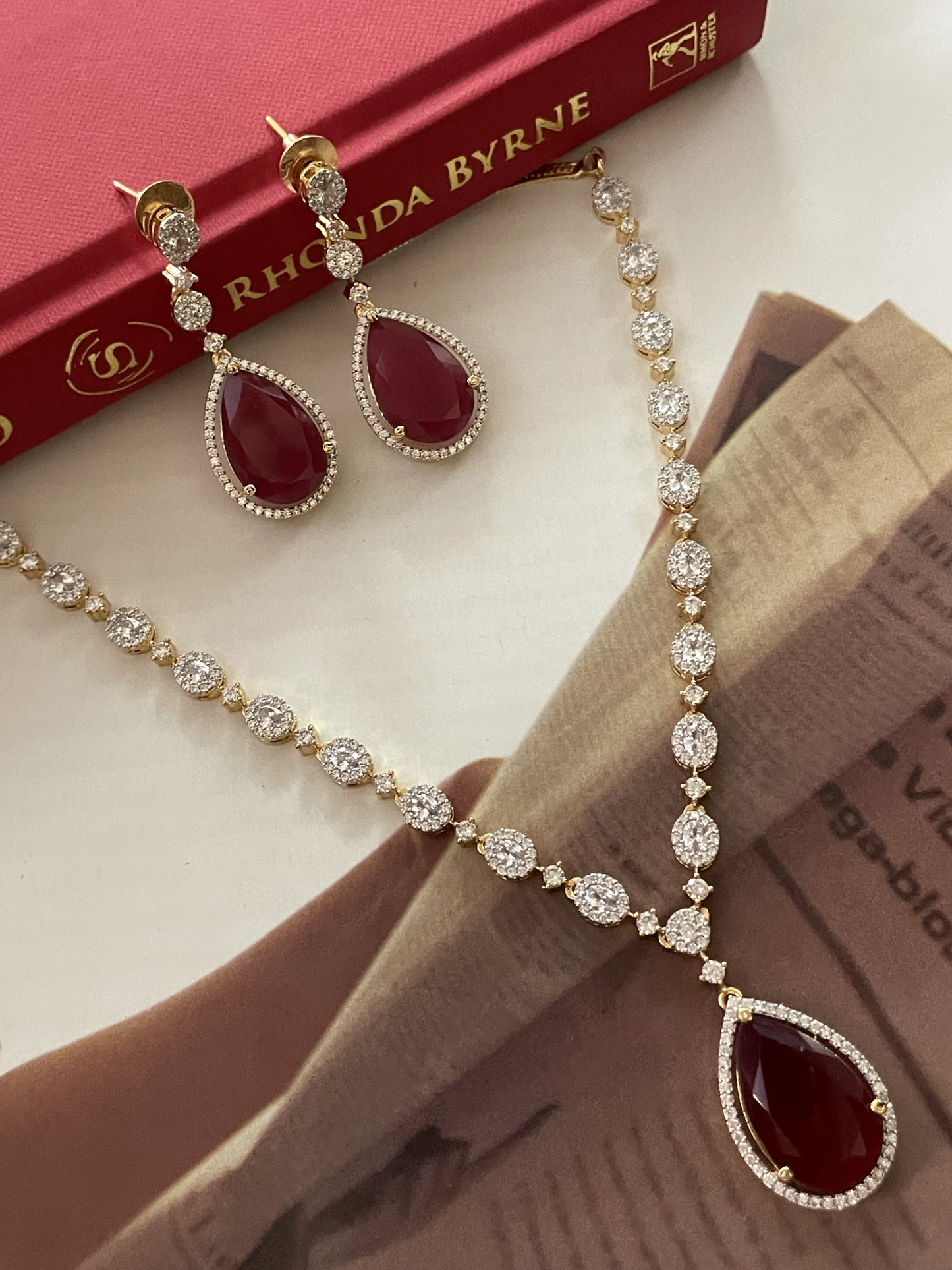 Moksha Ruby Zircon Necklace